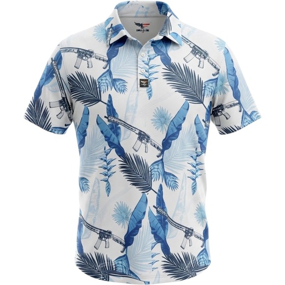 Other - Eagle Six Shirt Mens Large Breezy Palms Golf Polo AK USA America Hawaiian